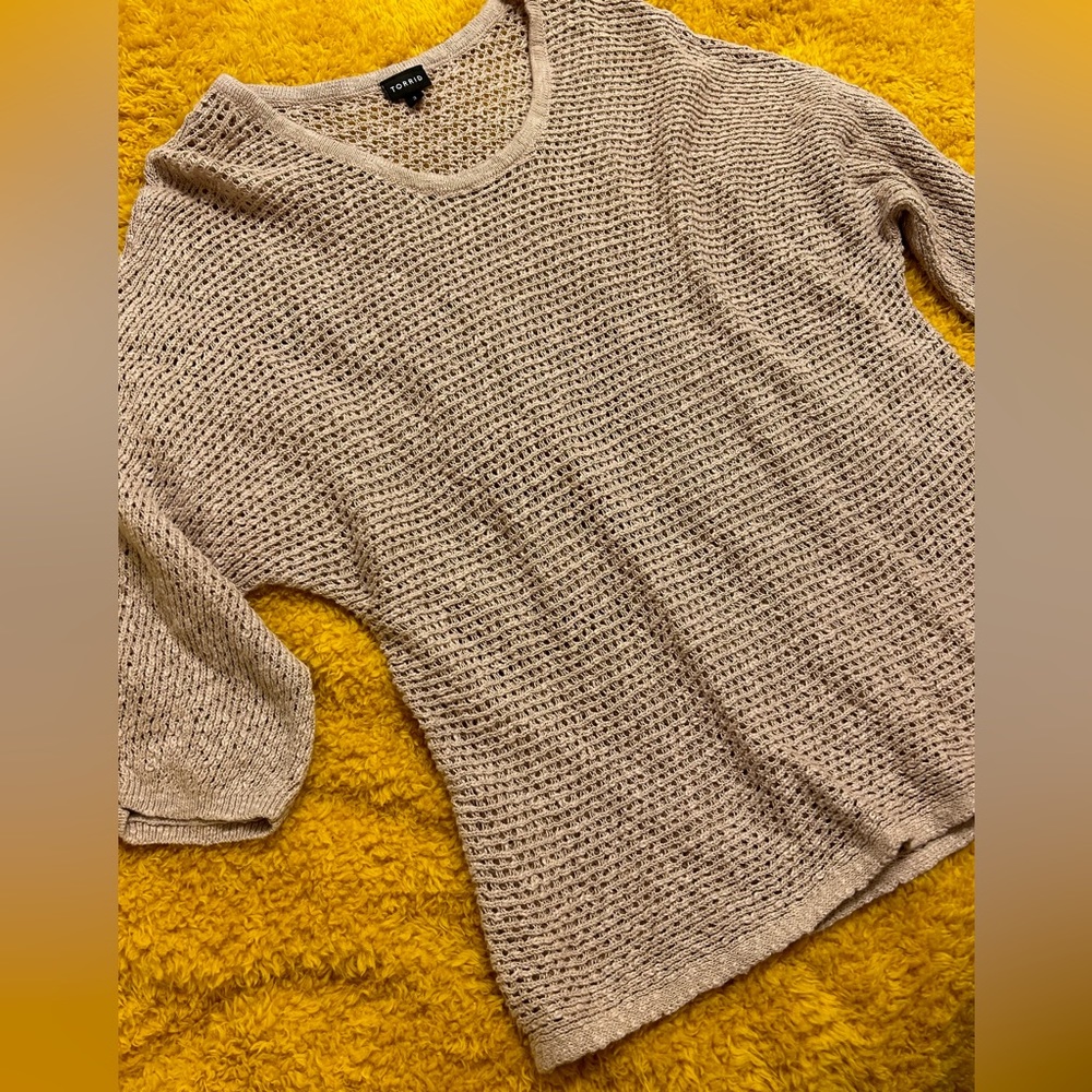 Torrid Mesh Waffle Knit Sweater - Picture 3 of 8